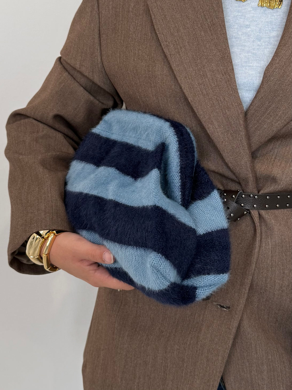 Civico23 - Borsa pouf pois azzurro/blu