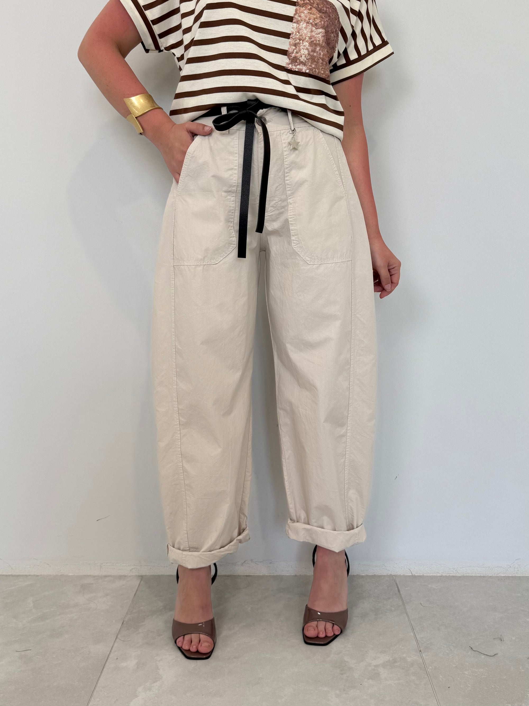 SusyMix - Pantalone con stellina LT beige