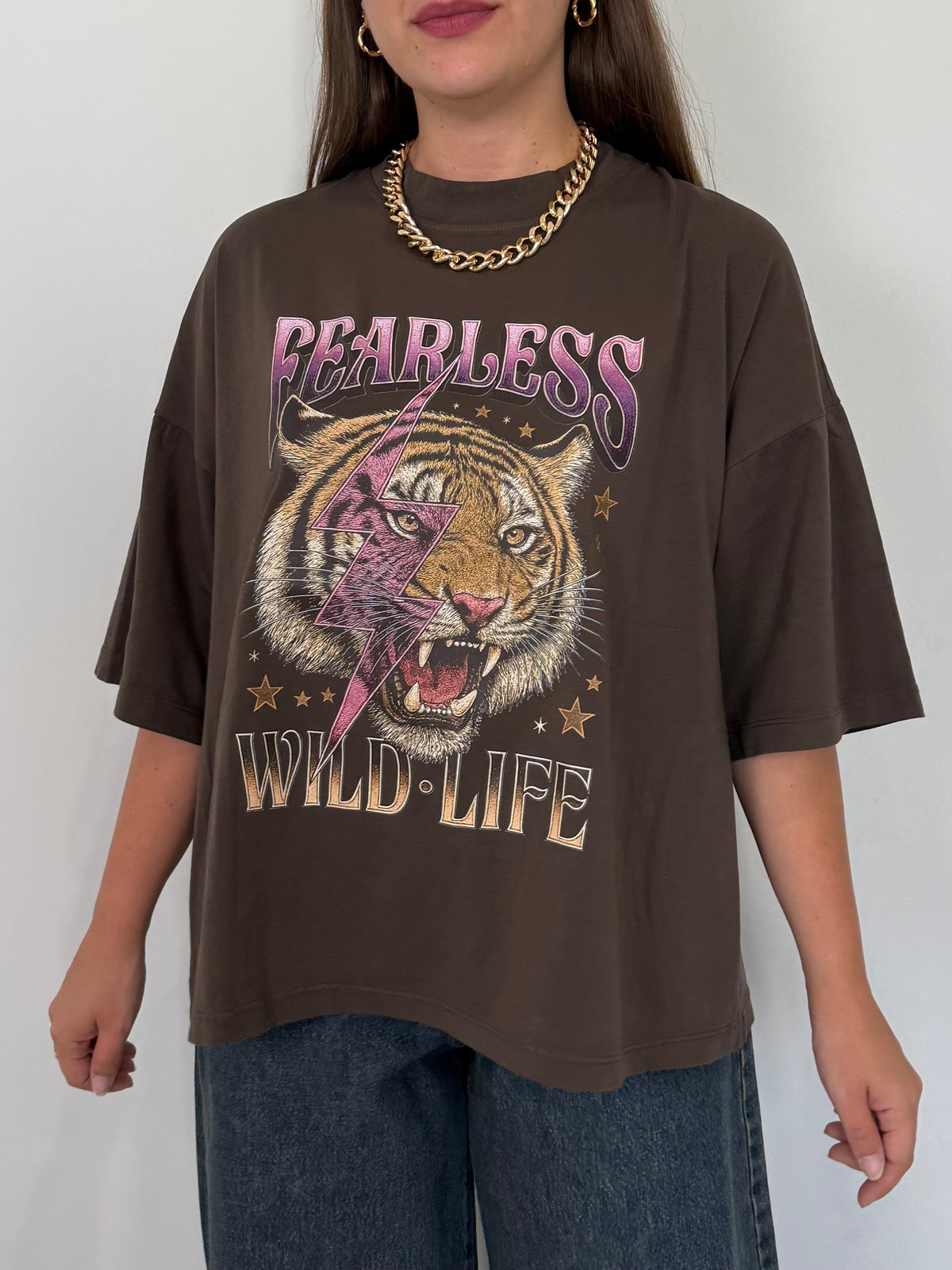 SusyMix - T-shirt over con tigre moro