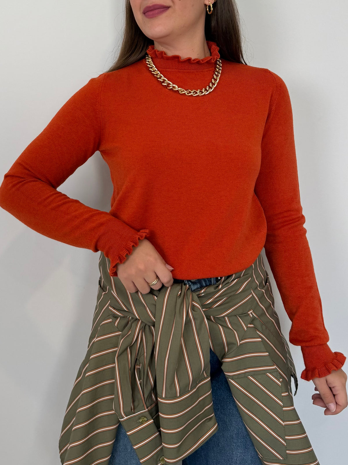 Haveone - Maglioncino frufru arancio