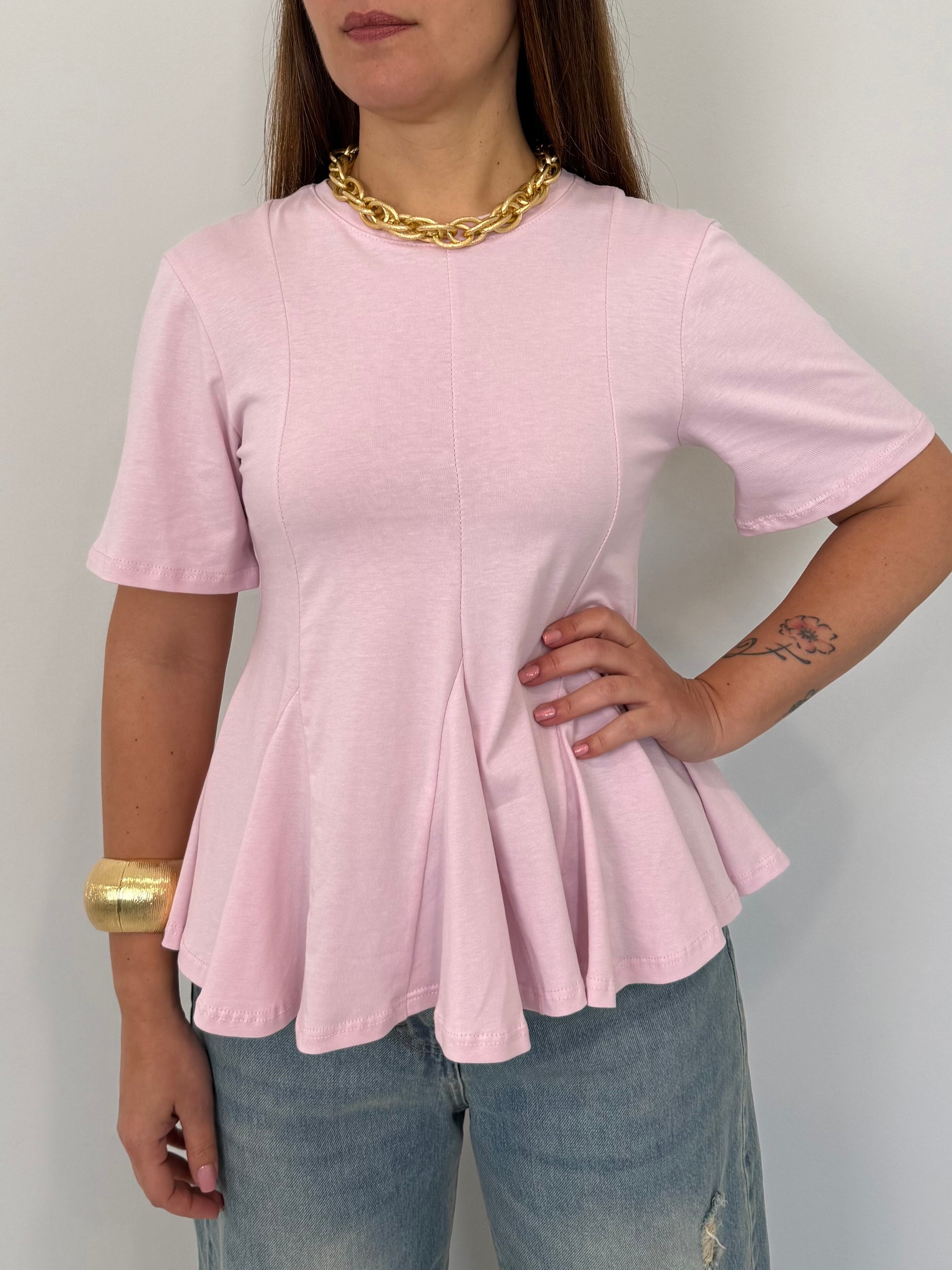 Haveone - T-shirt godet rosa