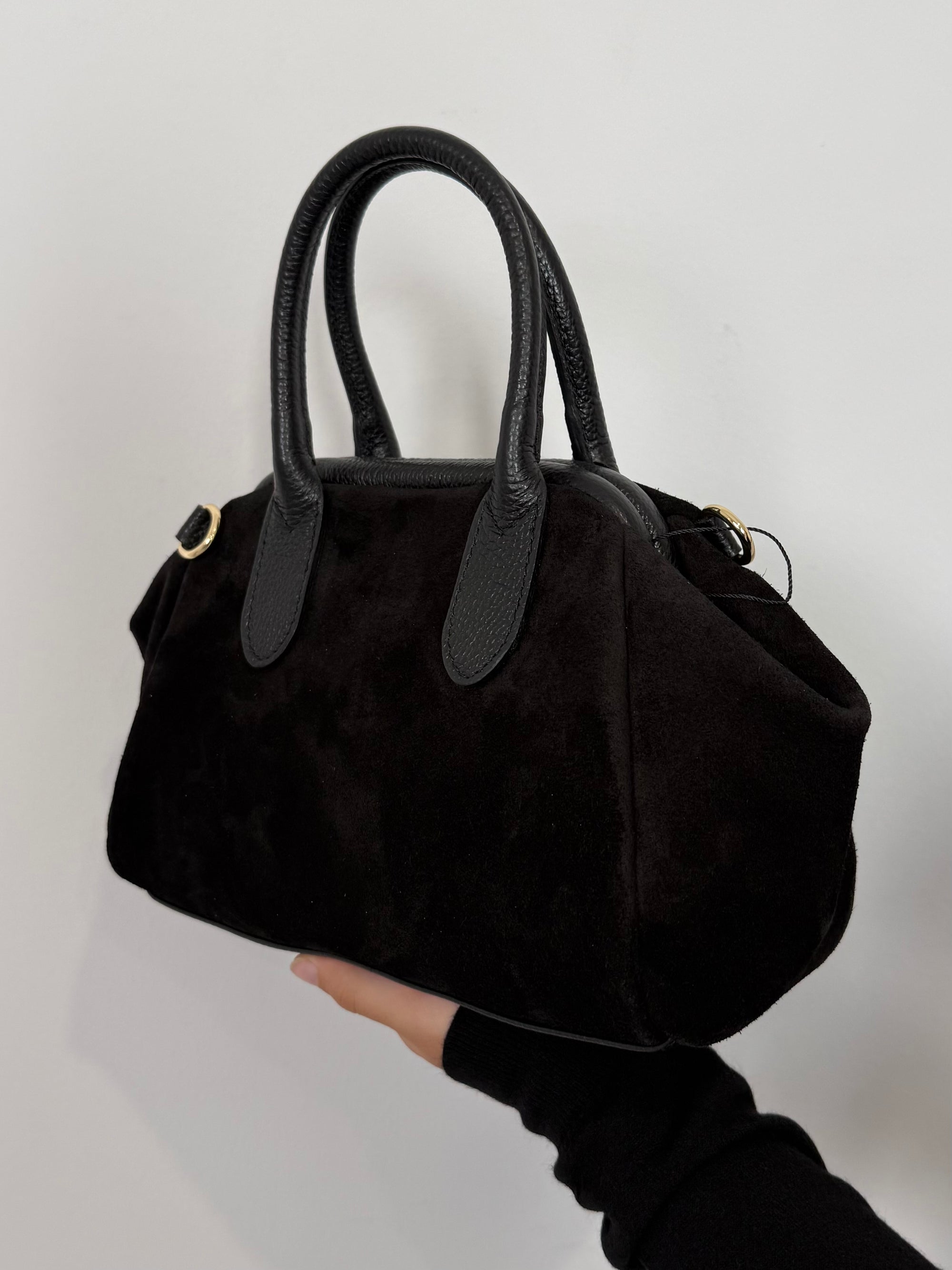 Civico23 - Borsa pasticcino in vera pelle nera