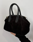 Civico23 - Borsa pasticcino in vera pelle nera