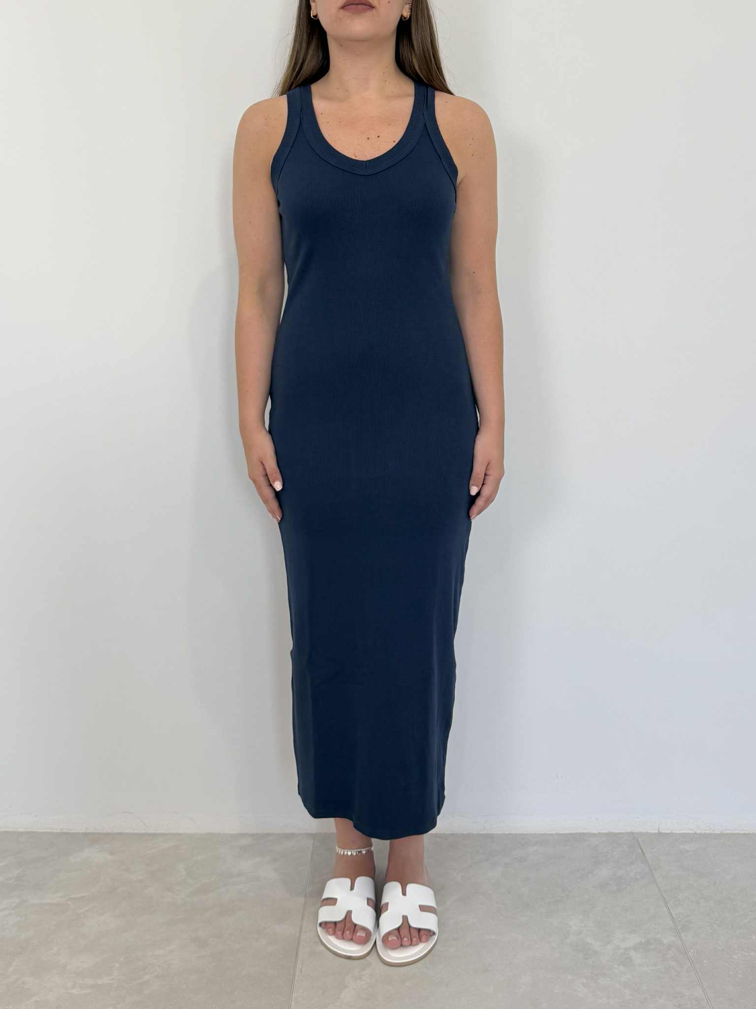 SusyMix - Abito in cotone a costine blu