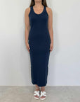 SusyMix - Abito in cotone a costine blu