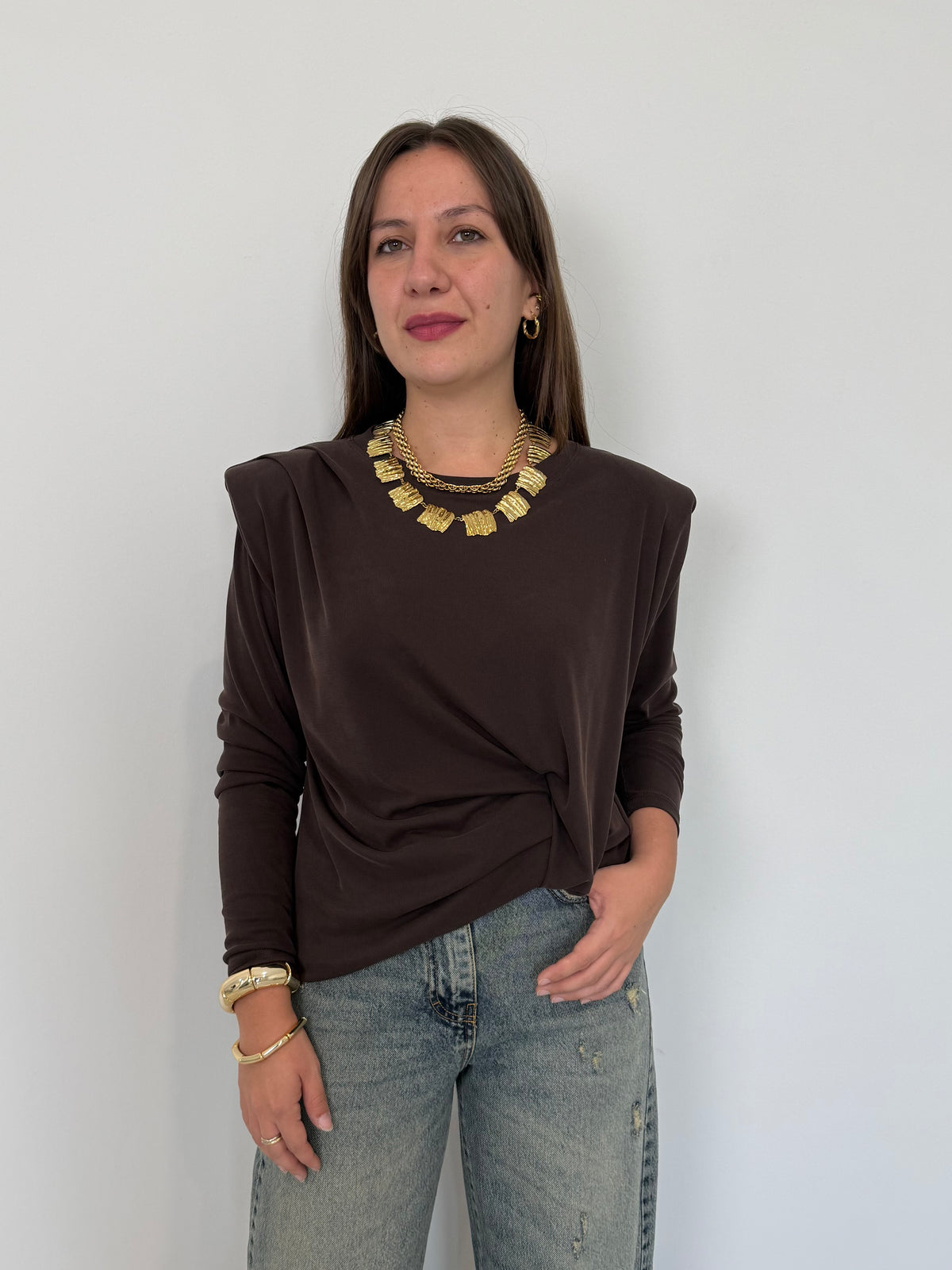 Haveone - Maglia con spalline e nodo moro