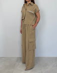 Tensione In - Pantalone cupro cargo