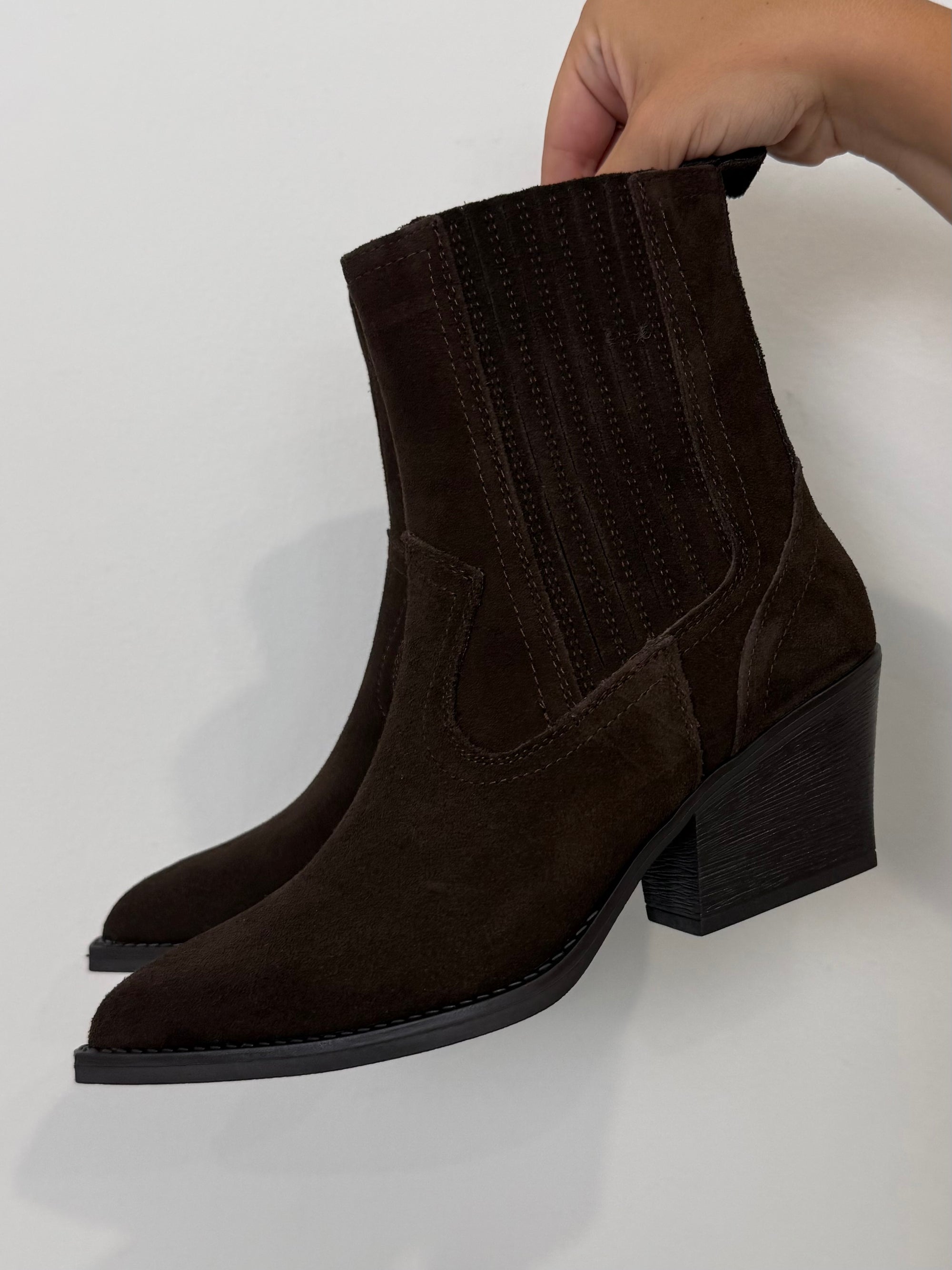 Texanino vera pelle suede moro