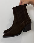Texanino vera pelle suede moro