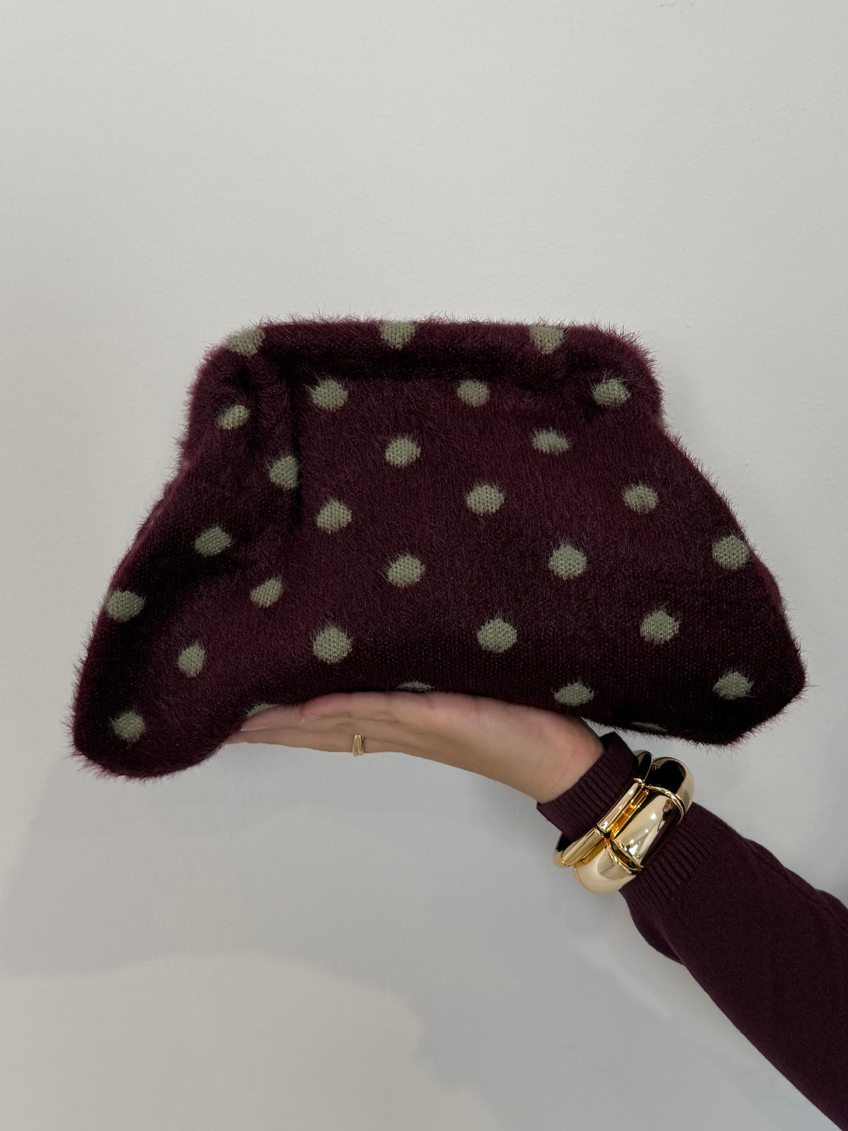 Civico23 - Borsa pouf pois vino/verde