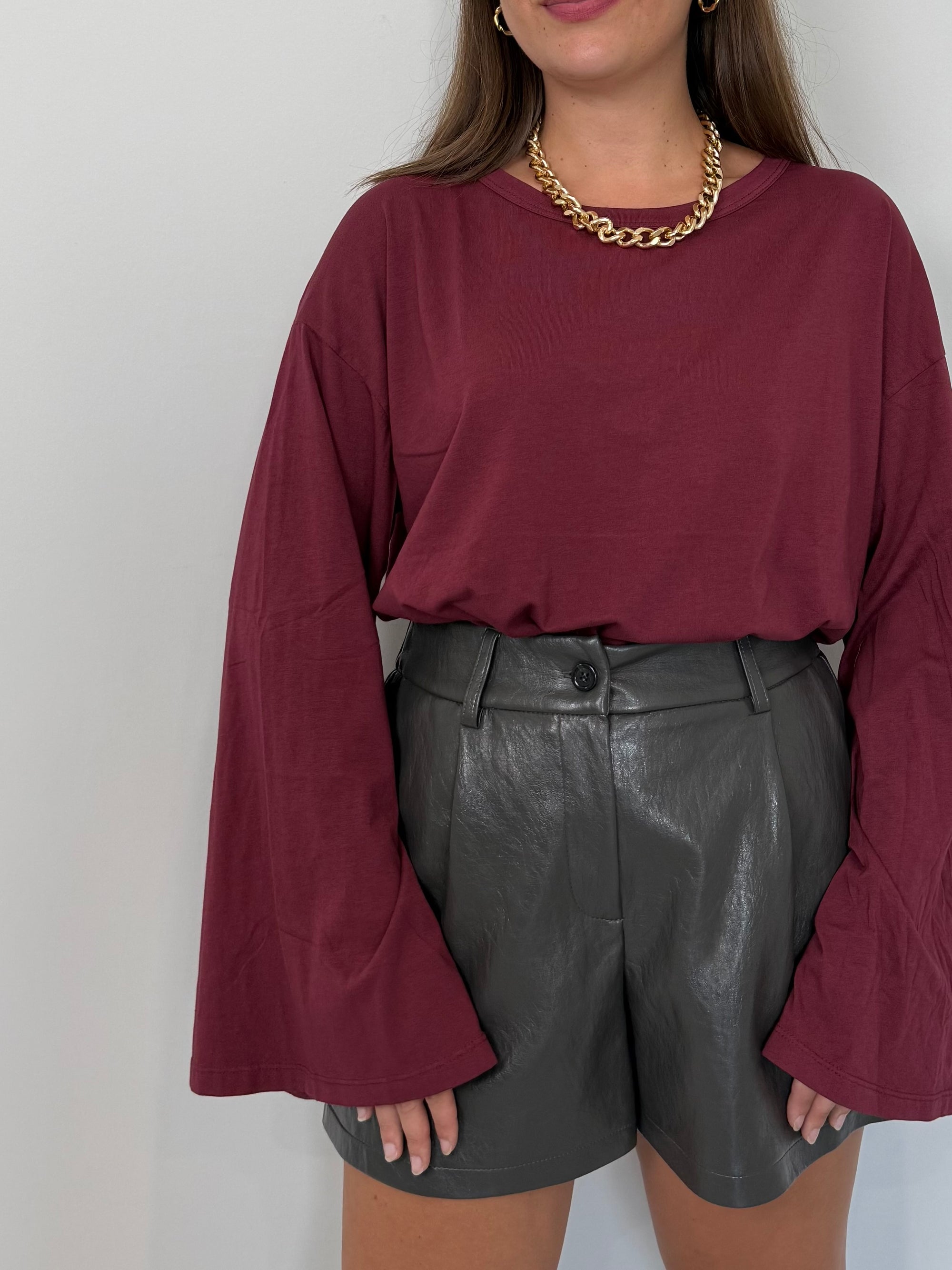 Haveone - Maglia manica trapezio bordeaux