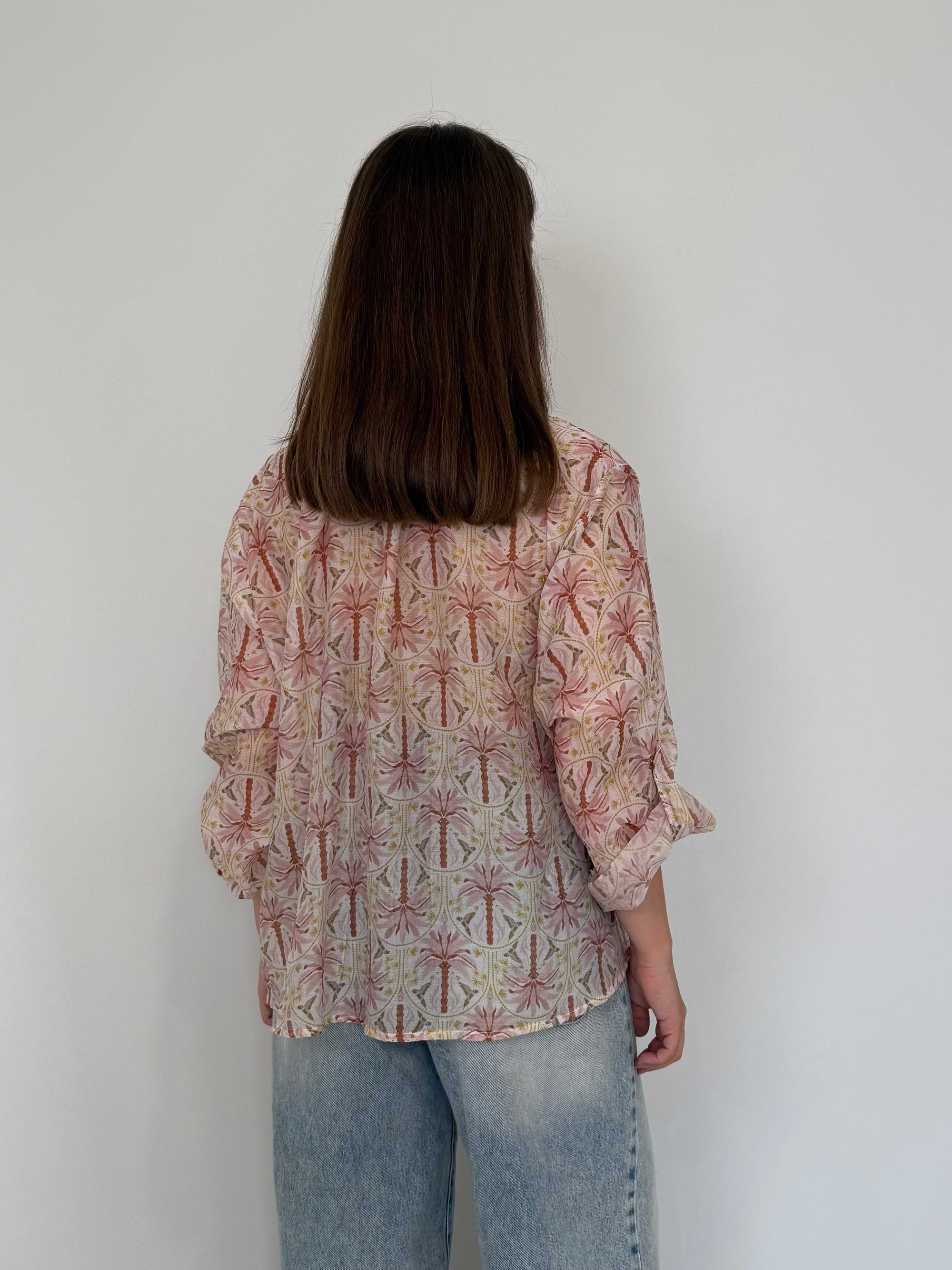 Haveone - Camicia palme rosa