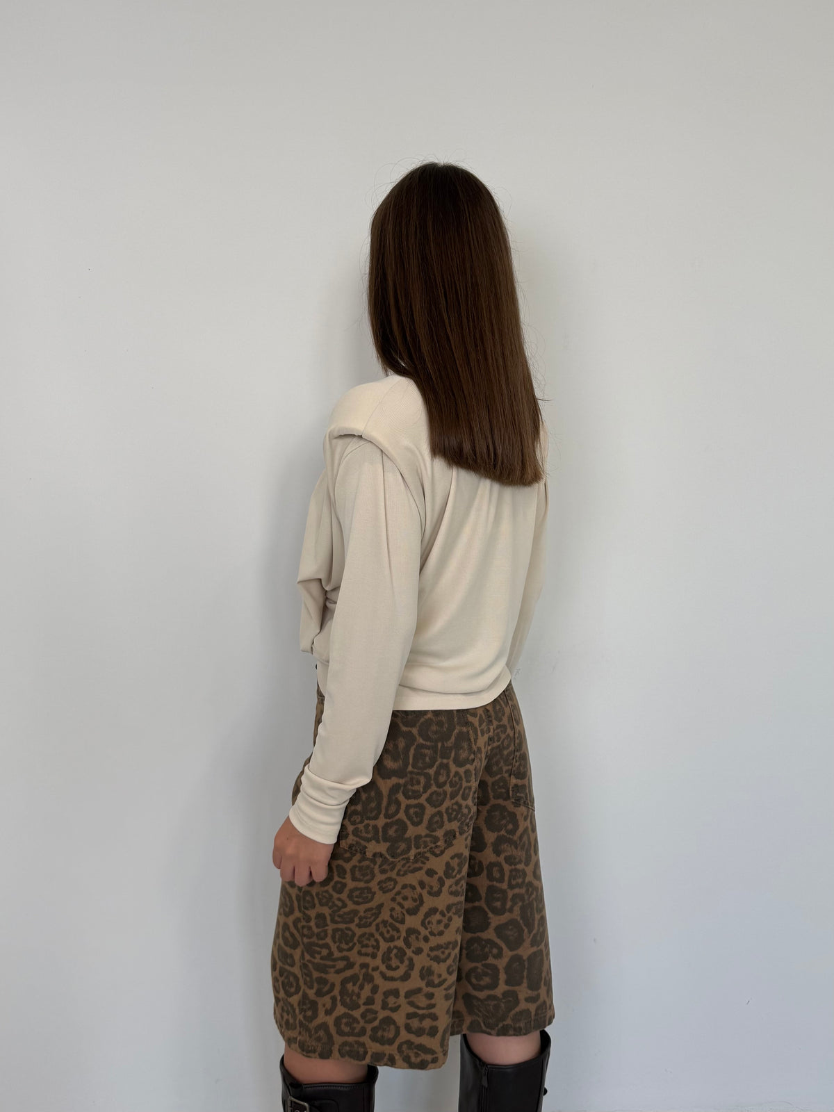 Haveone - Maglia con spalline e nodo beige