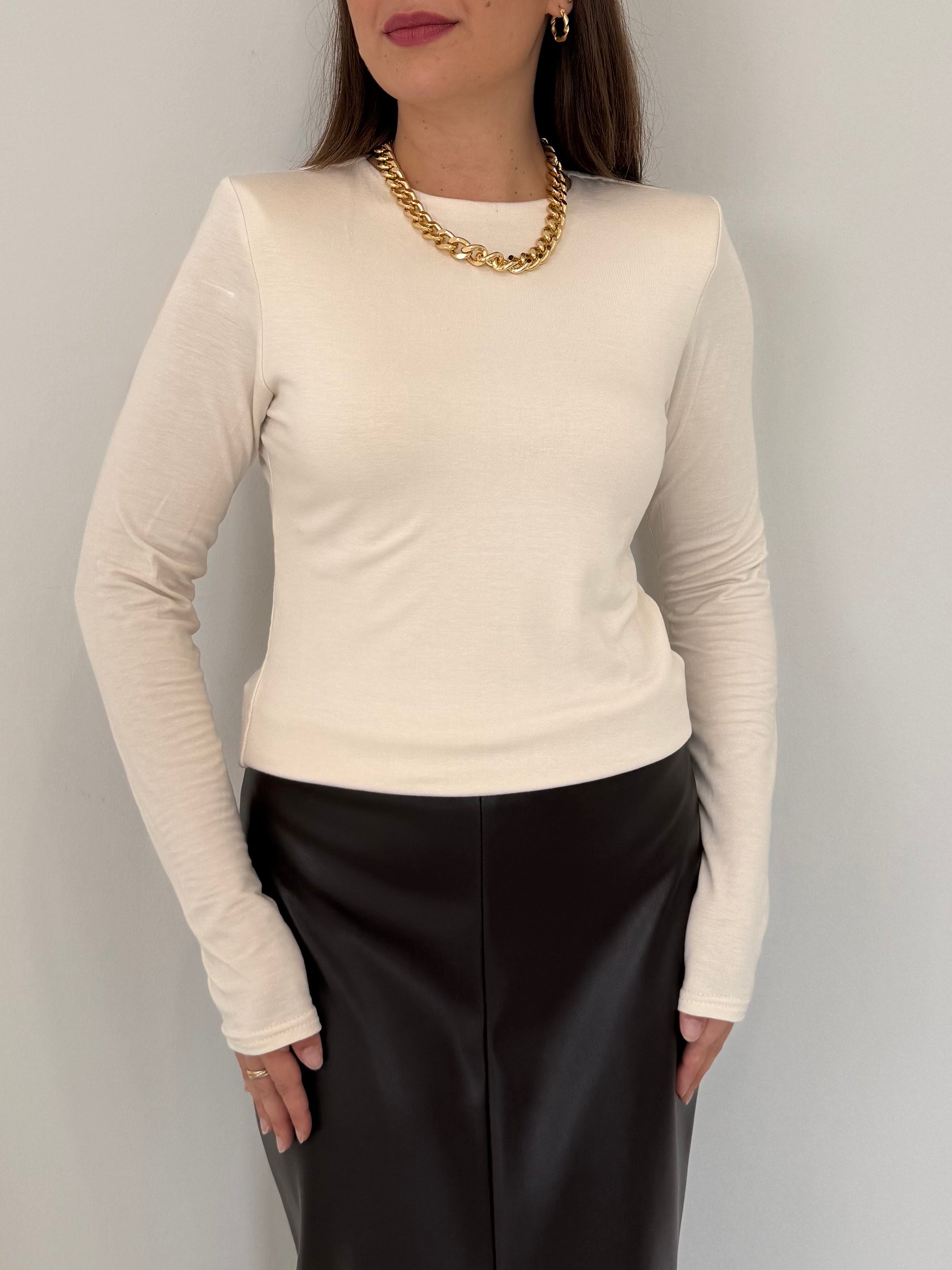 SusyMix - Maglia con spalline panna