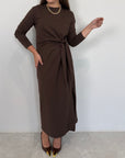 Haveone - Abito in cotone con fiocco moro