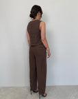 Haveone - Gilet in lino moro