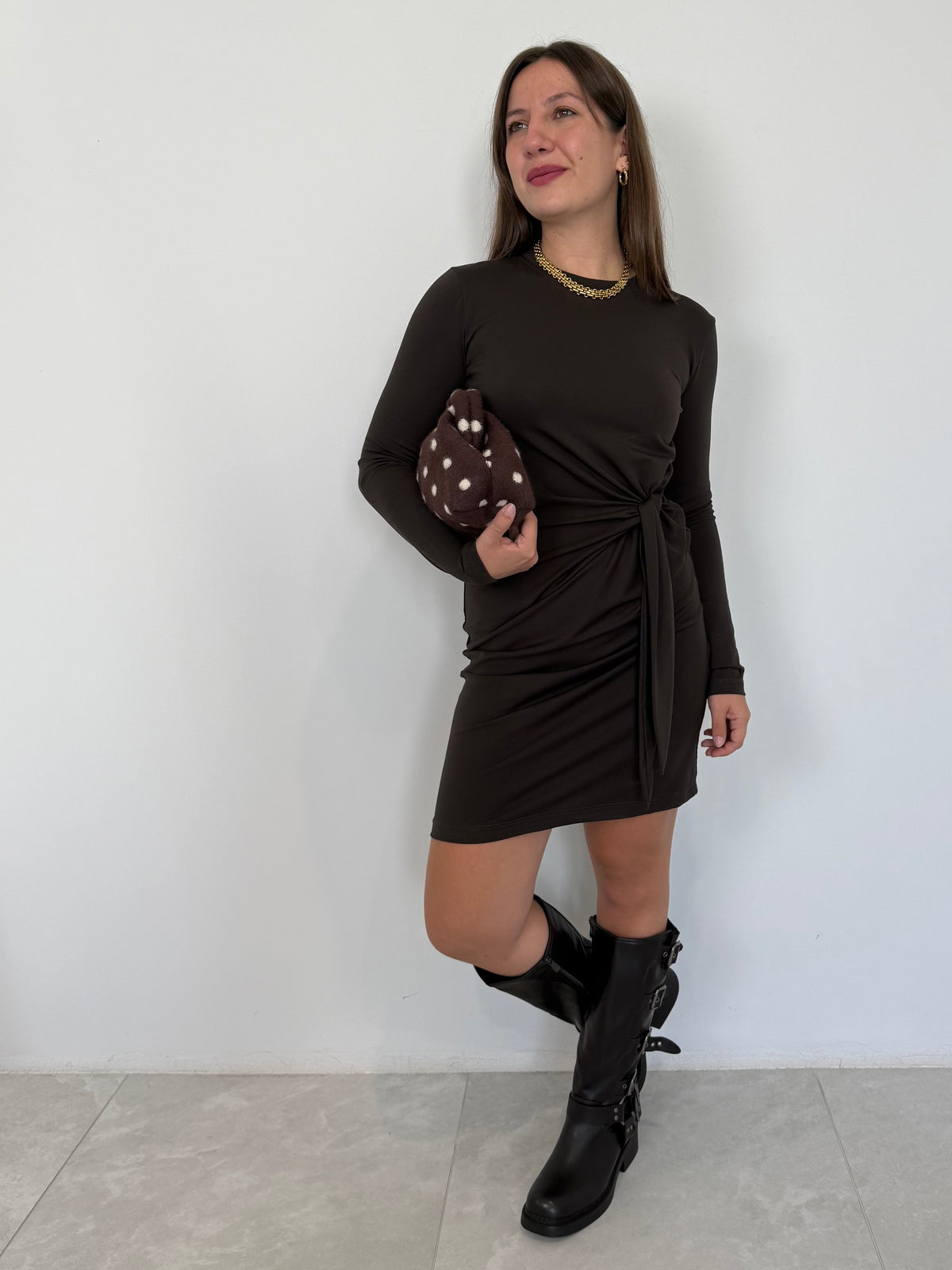 Haveone - Abito corto con fiocco