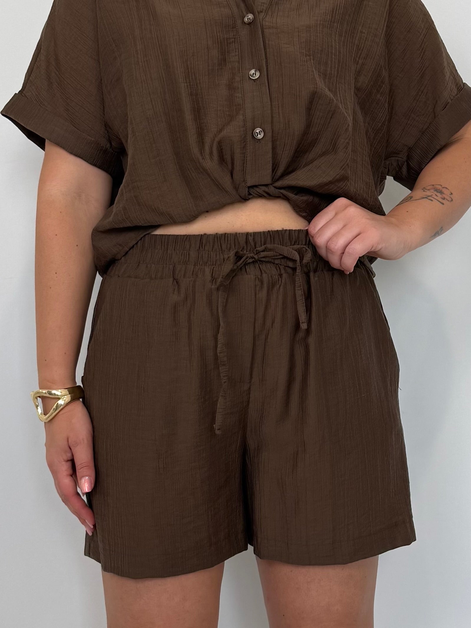 Haveone - Short goffrato moro