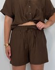 Haveone - Short goffrato moro
