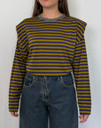 Haveone - Maglia spalline righe verde