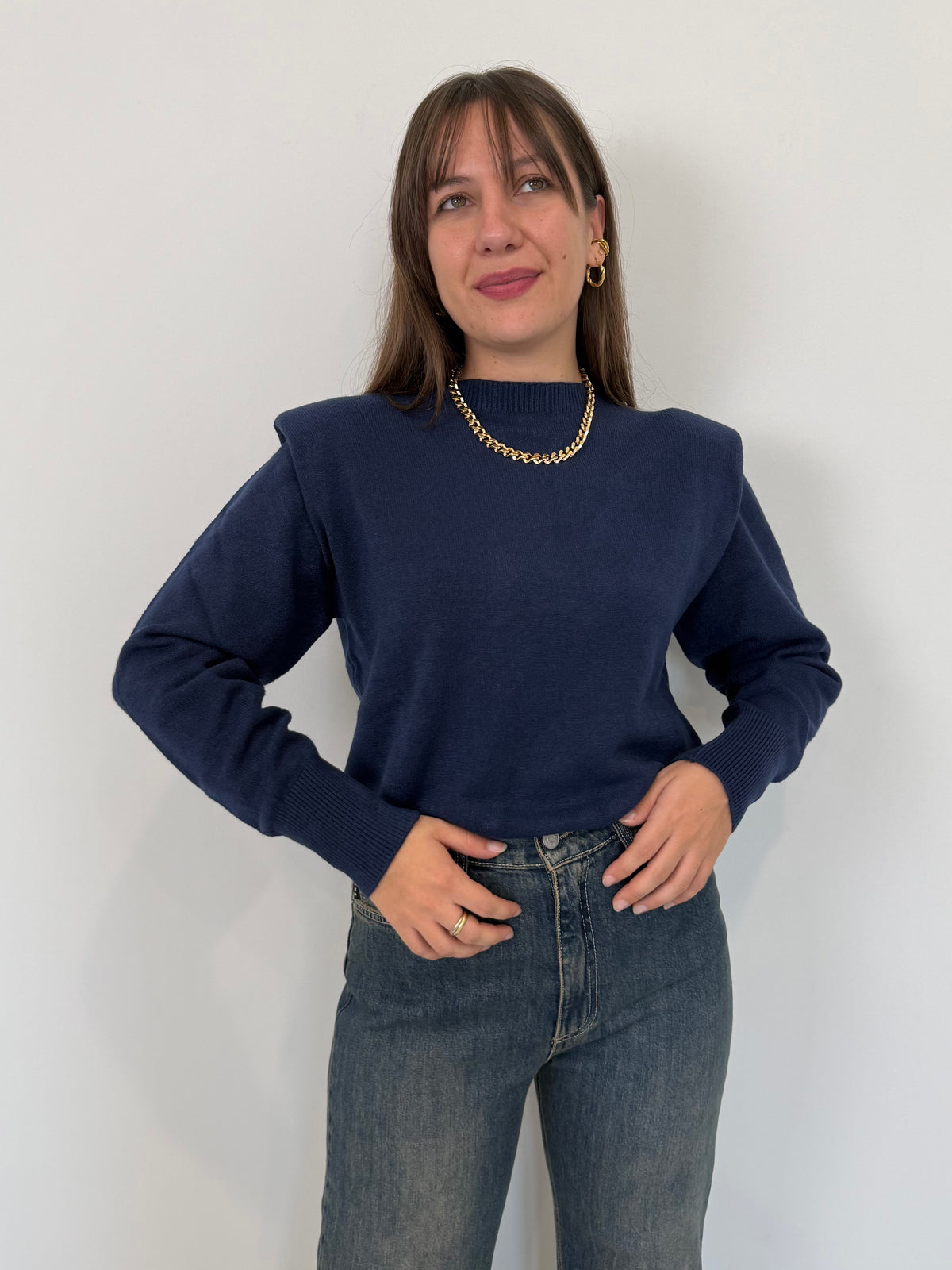 Haveone - Maglioncino con spalline blu