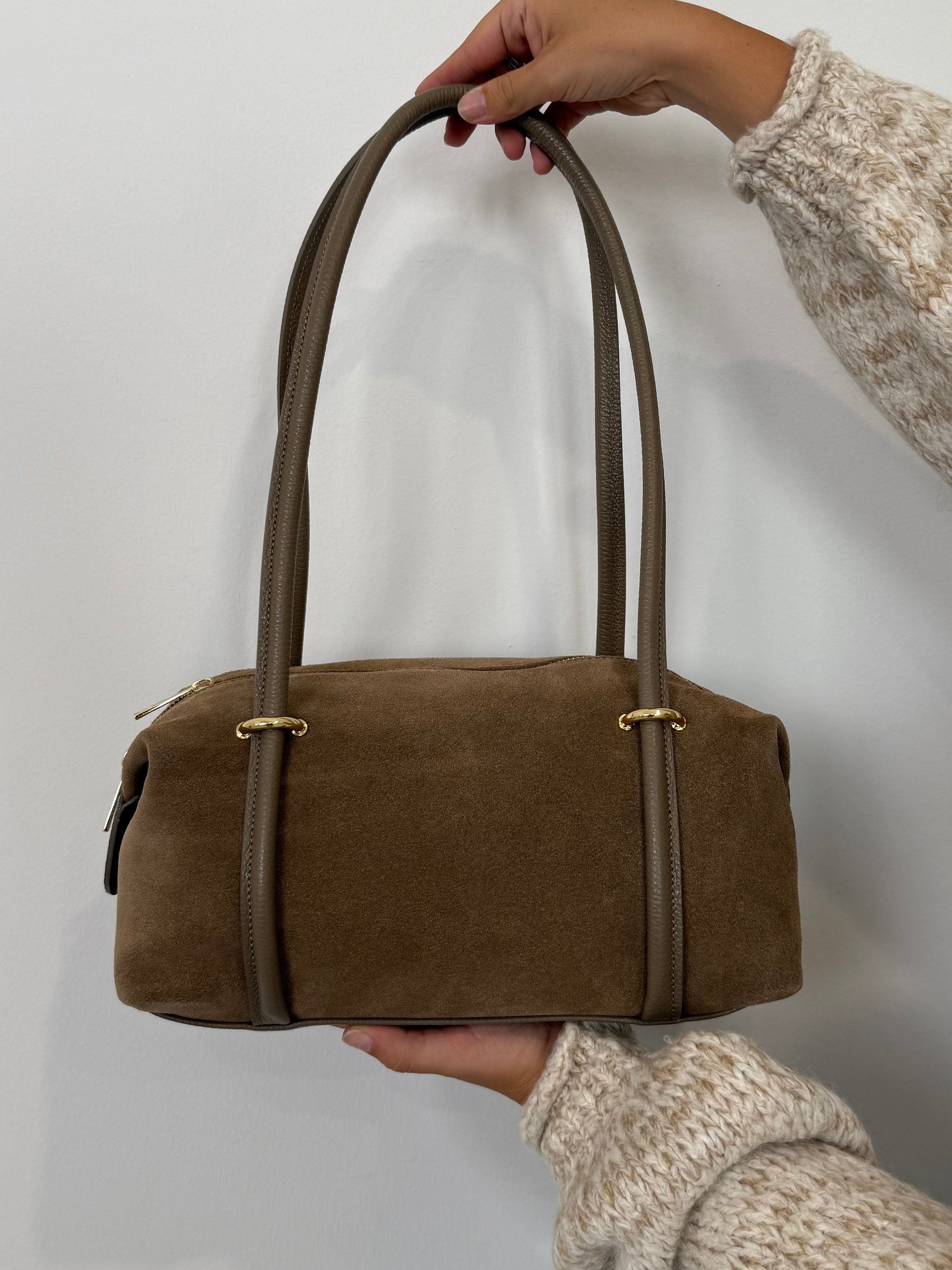 Civico23 - Borsa maxi a spalla in vera pelle beige