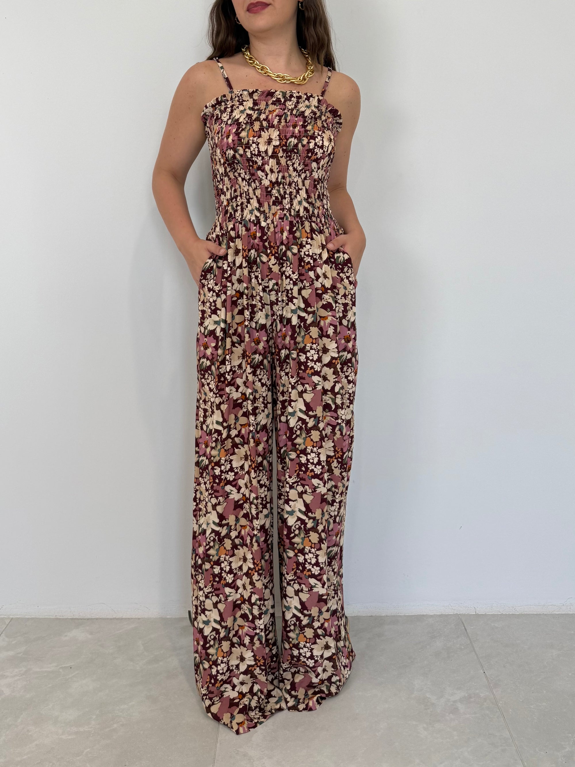 Kontatto - Jumpsuite in viscosa rosa