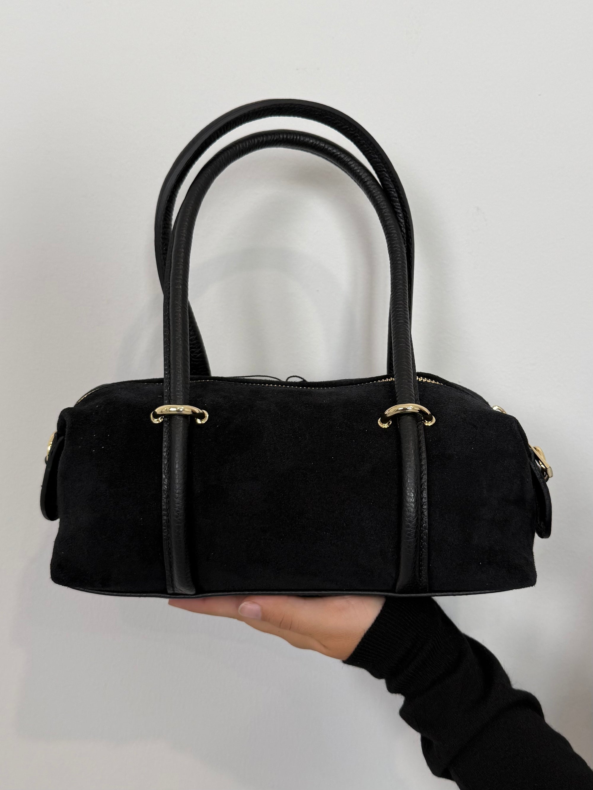 Civico23 - Borsa a spalla in vera pelle nera
