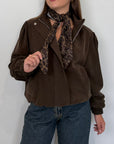 SusyMix - Bomber in cupro con foulard