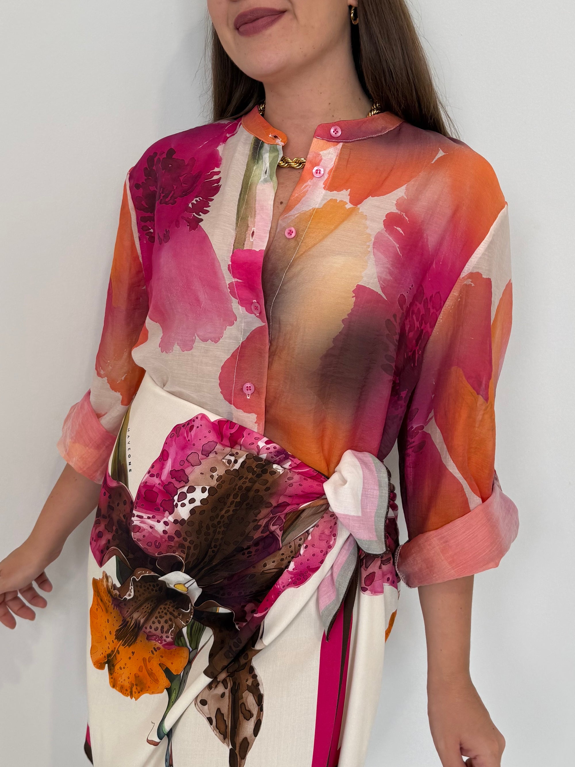 Haveone - Camicia acquerello fuxia