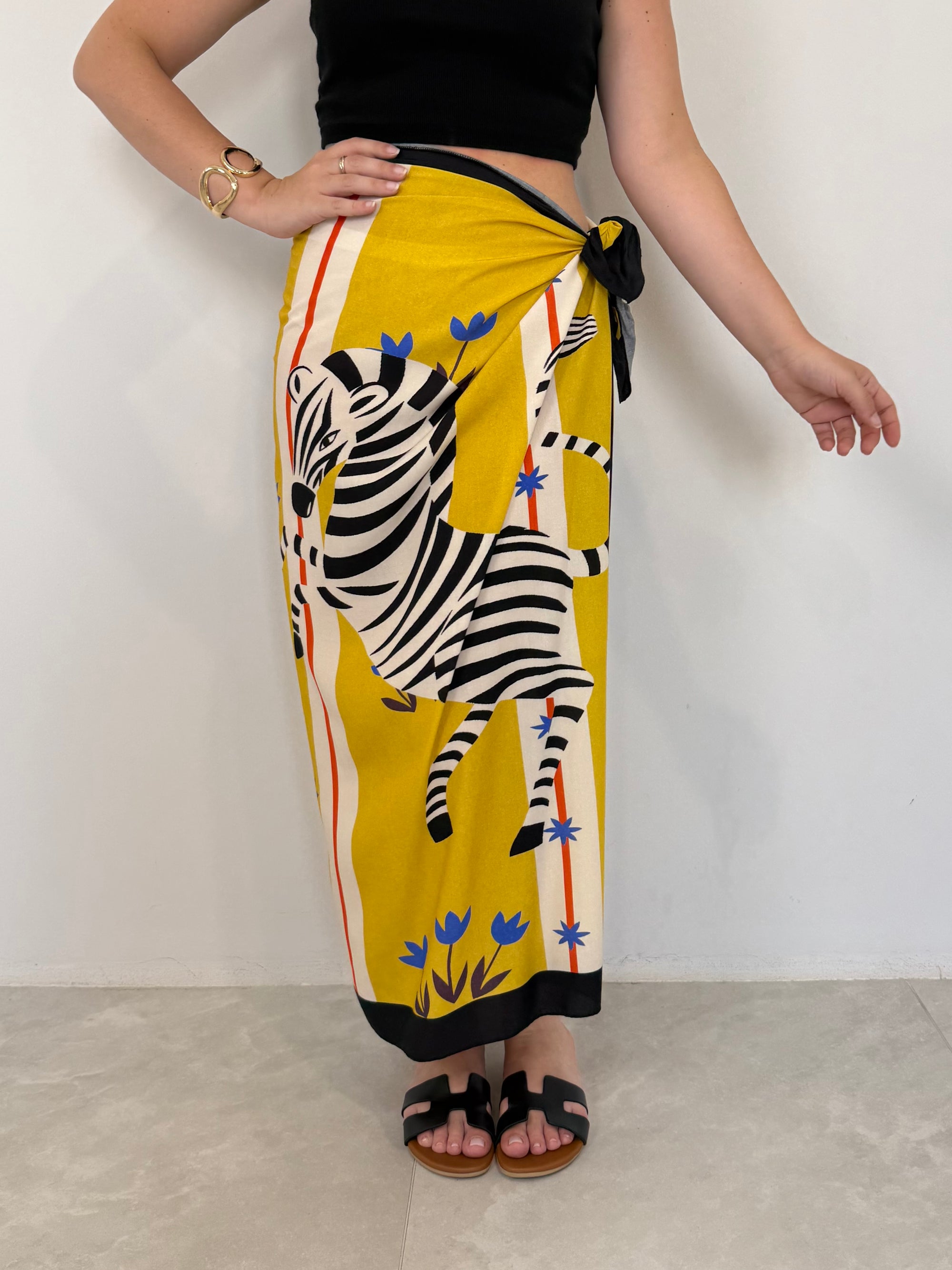 Haveone - Gonna pareo lunga con zebre gialle