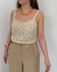 Haveone - Top corto in pizzo e paillettes