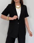 Haveone - Giacca mezza manica easy nero