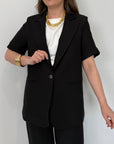 Haveone - Giacca mezza manica easy nero