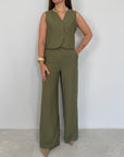 Haveone - Pantalone easy verde