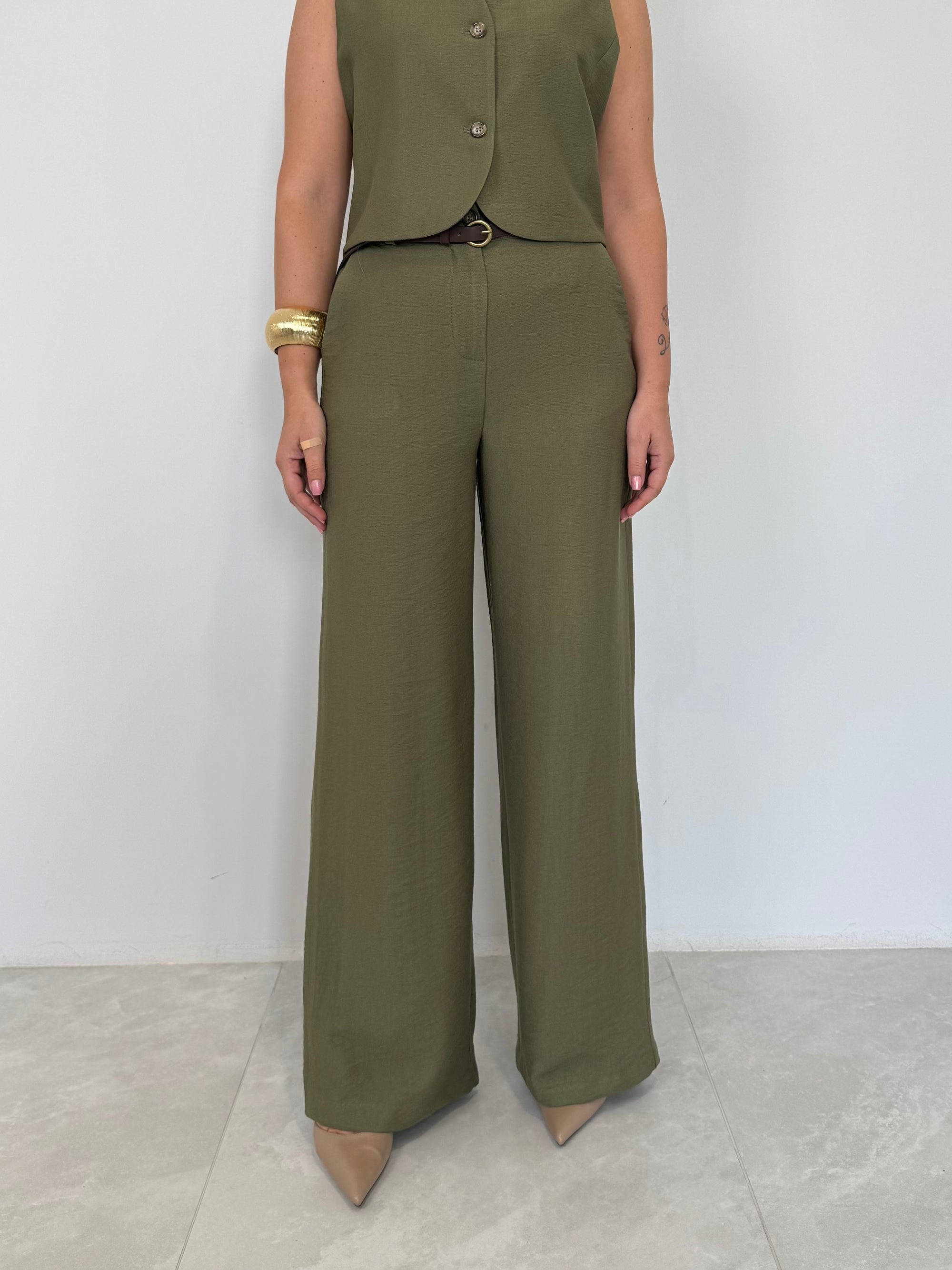 Haveone - Pantalone easy verde