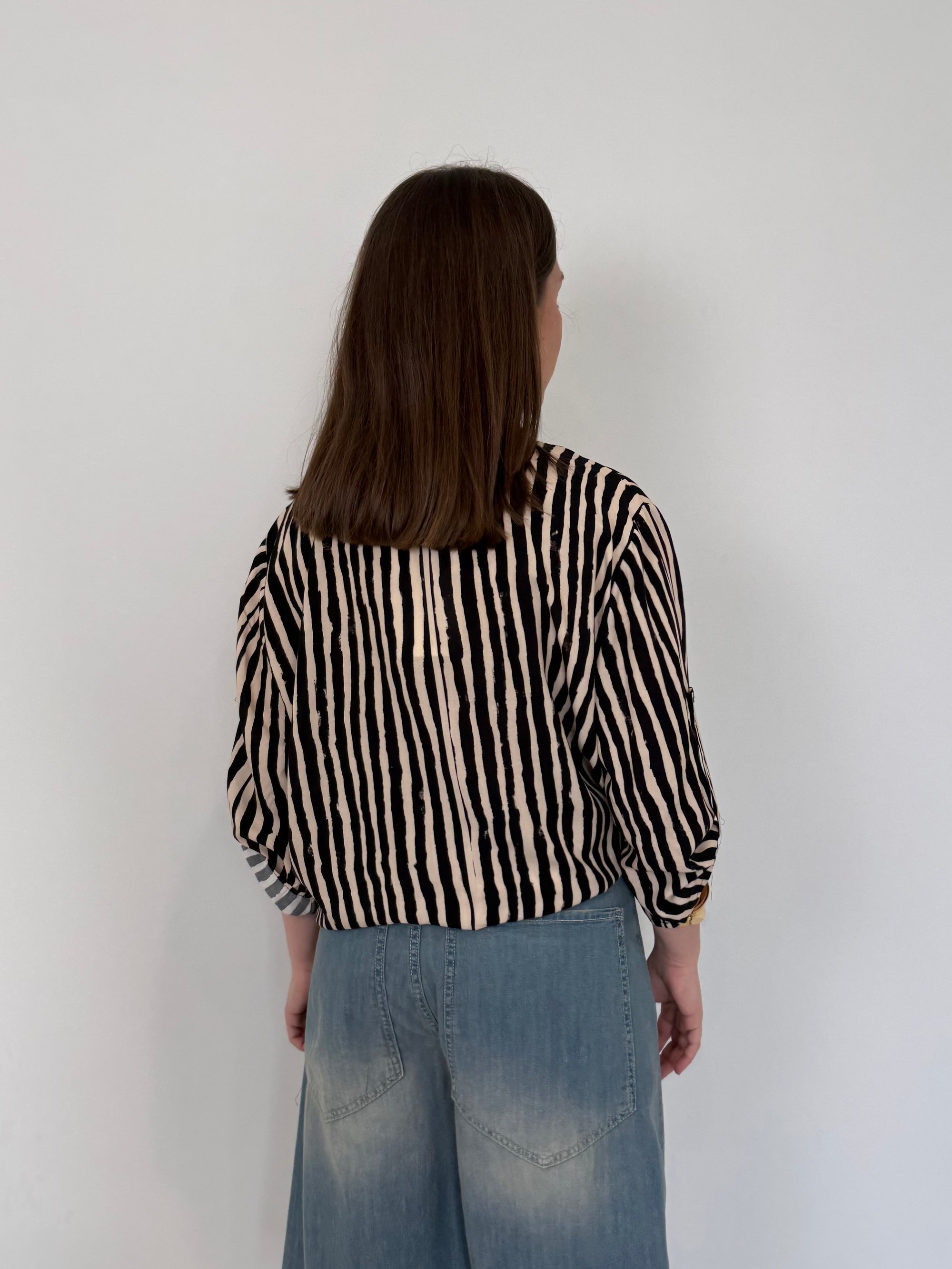 Haveone - Camicia in viscosa riga fine