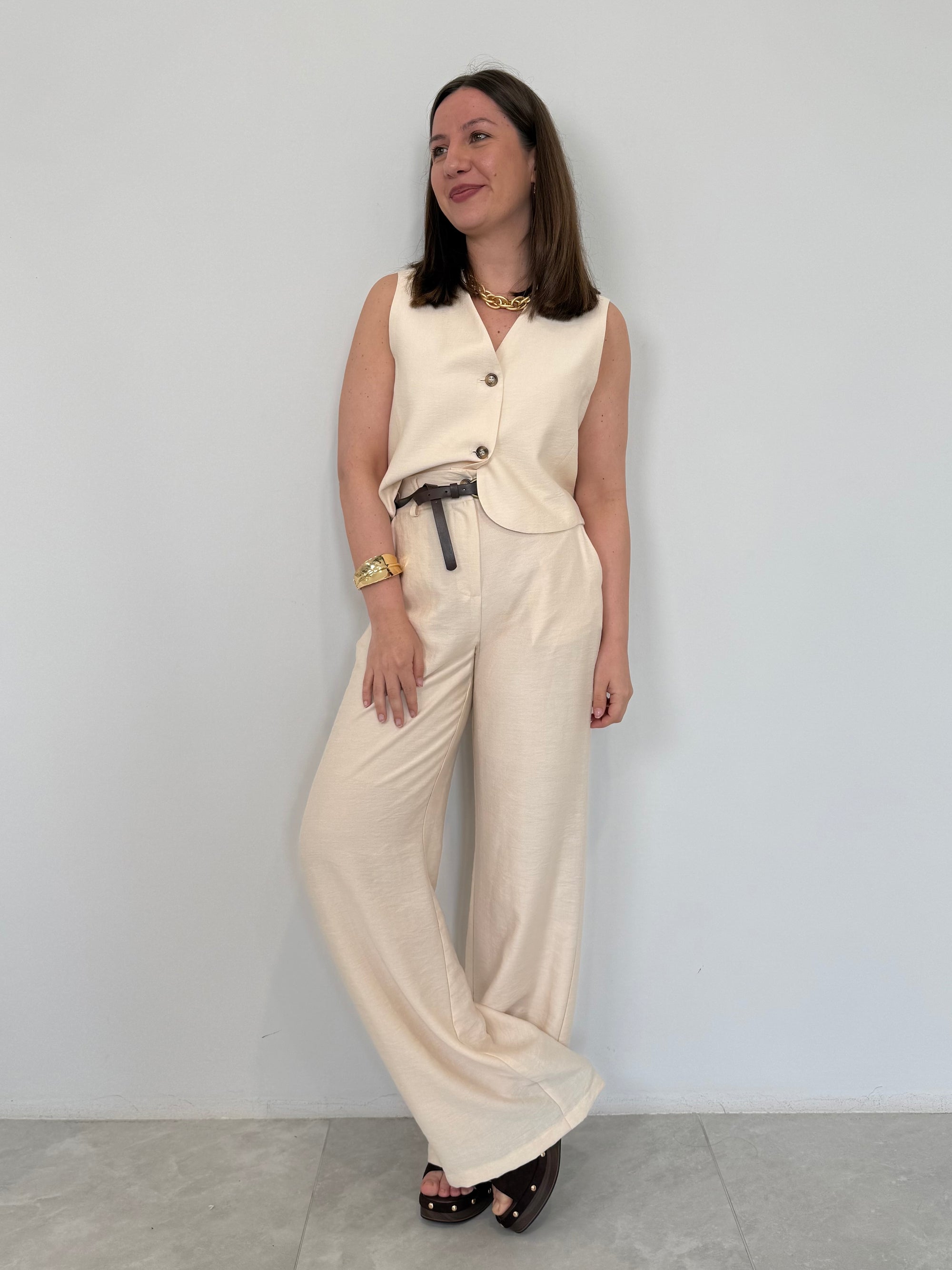 Haveone - Pantalone easy burro