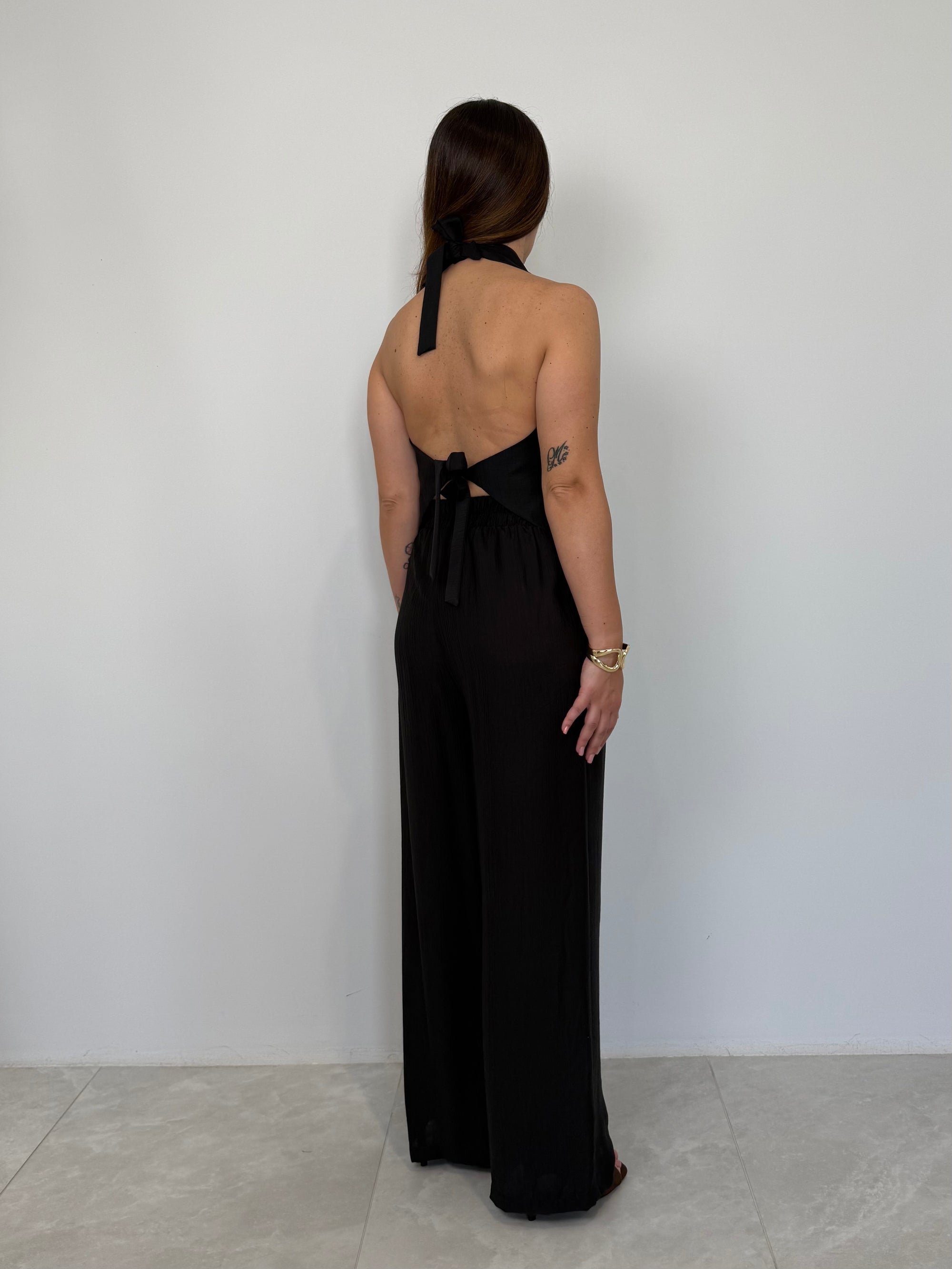 Haveone - Pantalone goffrato nero