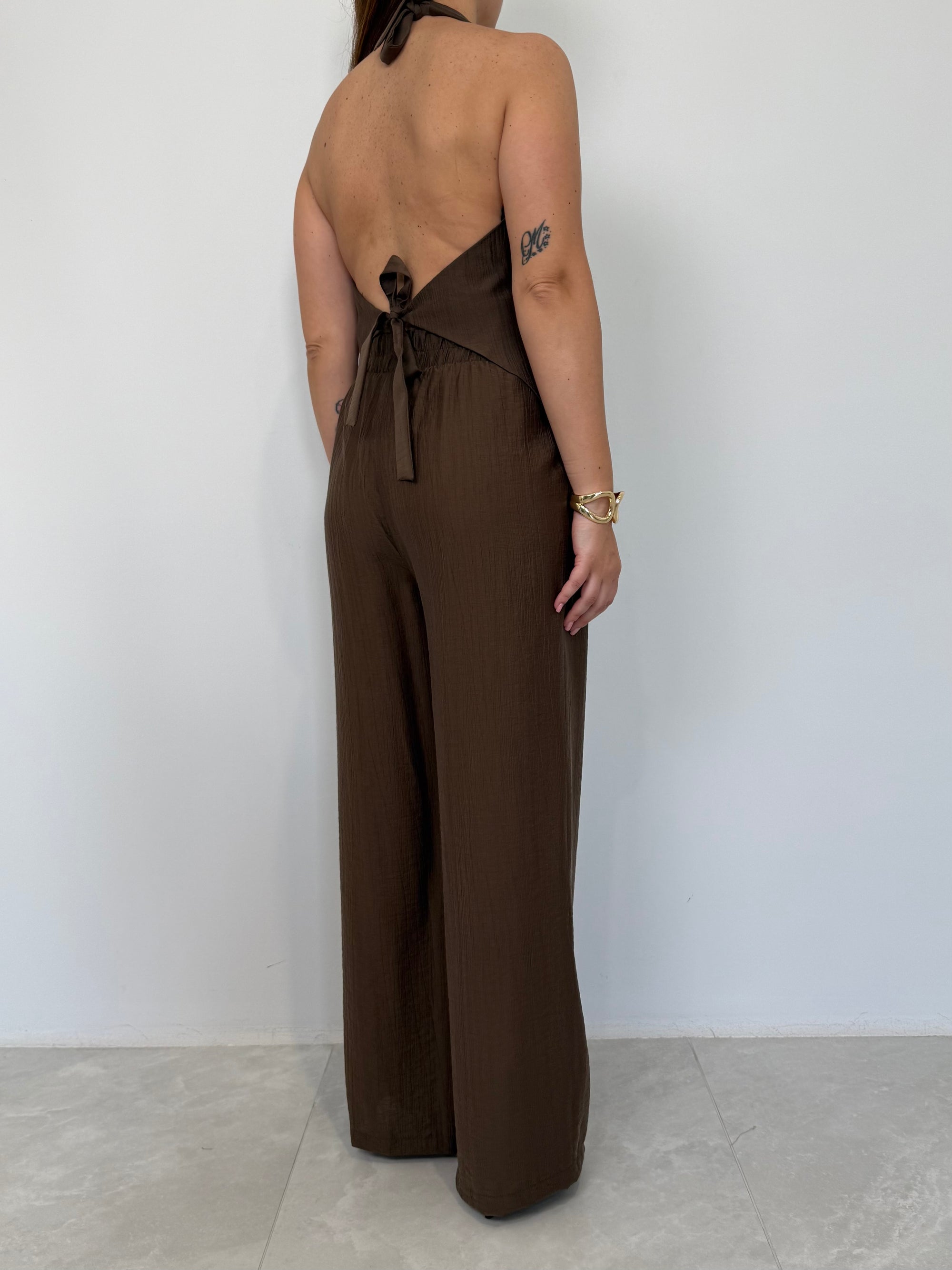 Haveone - Pantalone goffrato moro