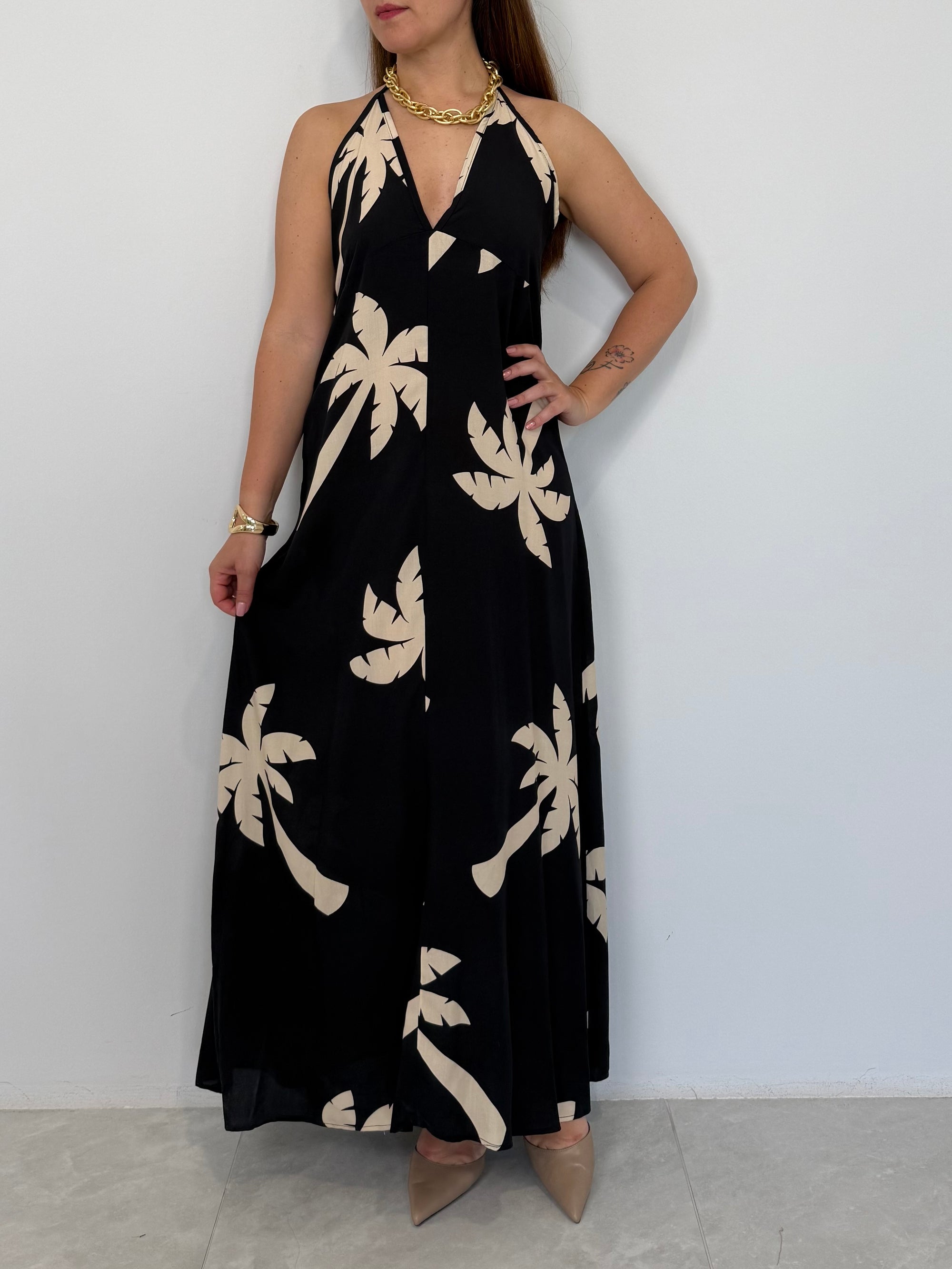 Haveone - Abito palme nero