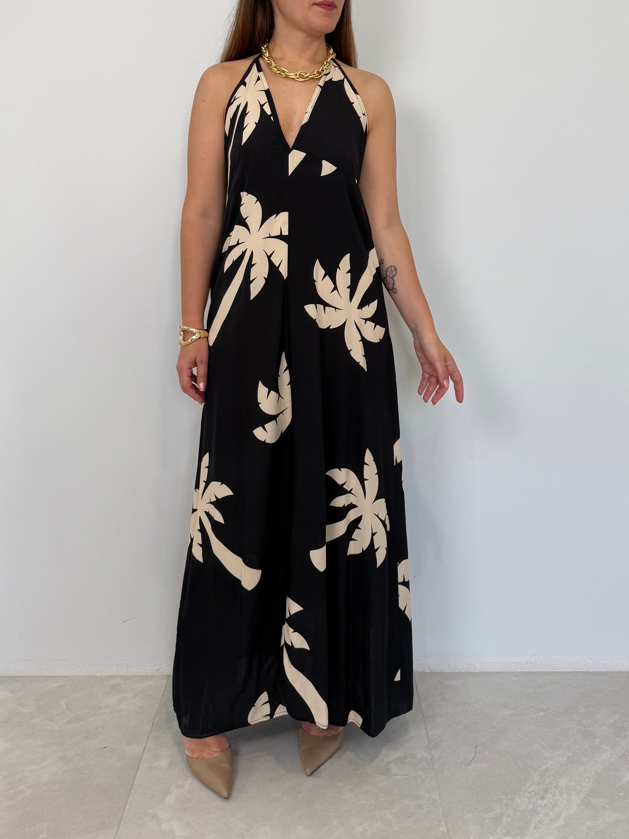 Haveone - Abito palme nero