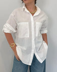 Haveone - Camicia leggera in cotone bianca