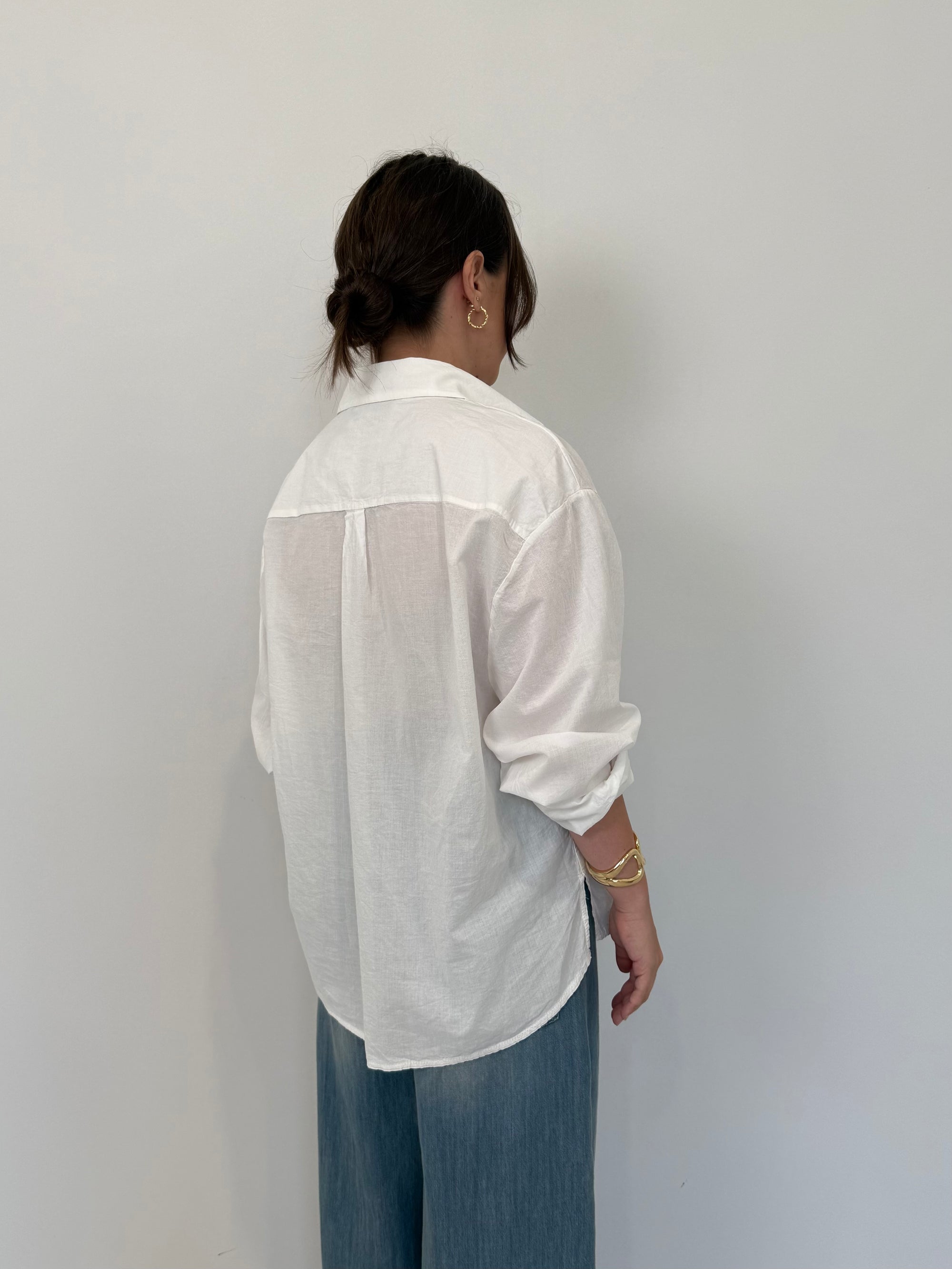Haveone - Camicia leggera in cotone bianca