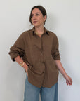 Haveone - Camicia leggera in cotone moro