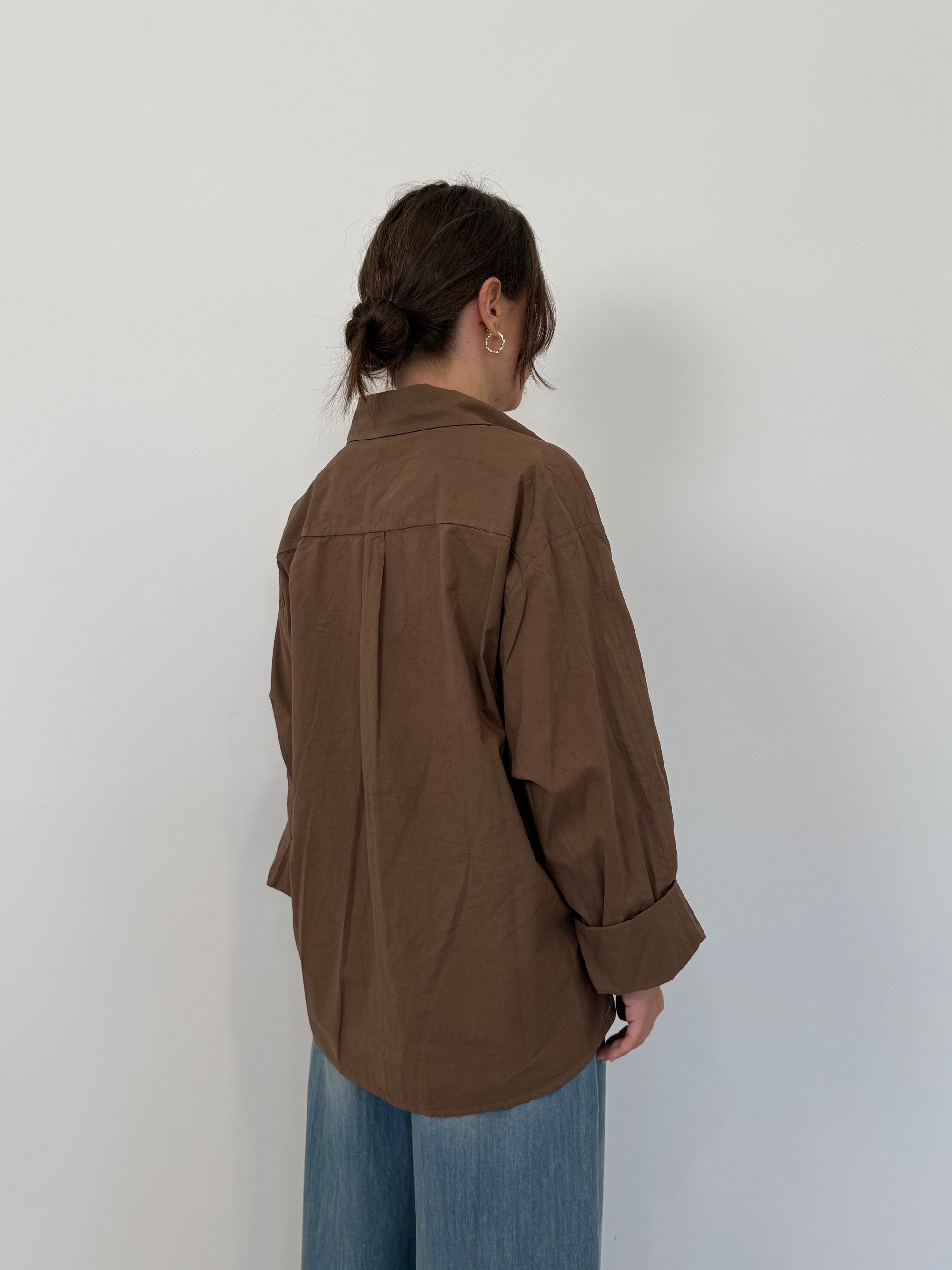 Haveone - Camicia leggera in cotone moro