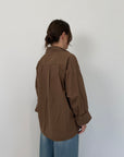 Haveone - Camicia leggera in cotone moro