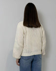 Haveone - Cardigan perla 3 bottoni gioiello panna