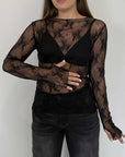 SusyMix - Maglia in pizzo con manicotti