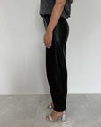 Haveone - Pantalone barrel ecopelle nero